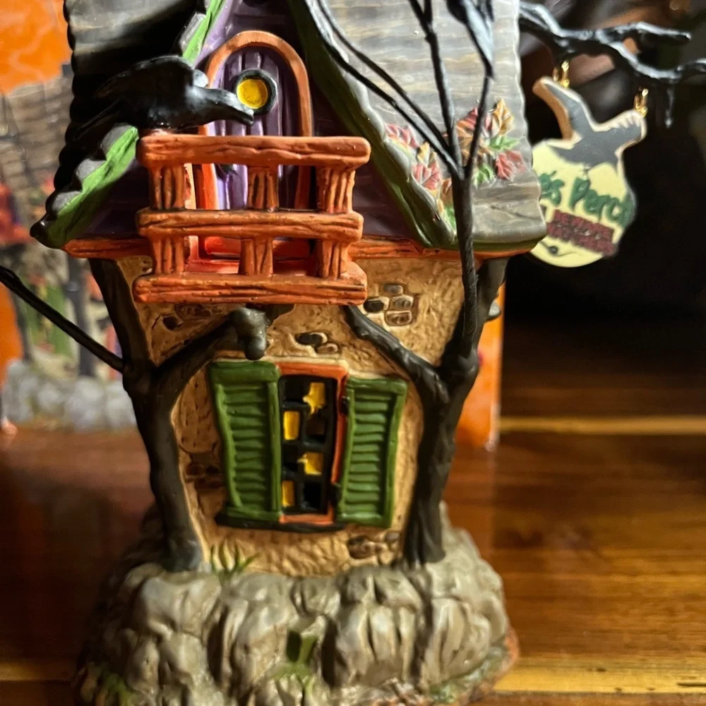 Department 56 Halloween Poe's Perch Aviary with Sound and motion